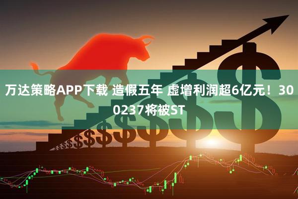 万达策略APP下载 造假五年 虚增利润超6亿元！300237将被ST
